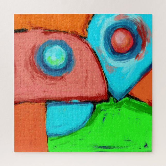 Puzzle Juntos, una pintura original abstracta digital (Vertical)