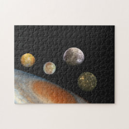 Puzzle Júpiter y cuatro lunas satélites Galileas