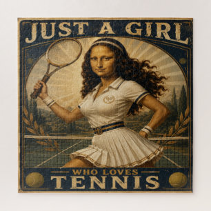 Puzzle Just A Girl Who Loves Tennis Funny Mona Lisa