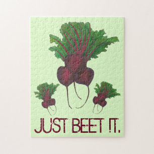 Puzzle Just Beat (Beat) It Funny Red Beets Garden Veggie