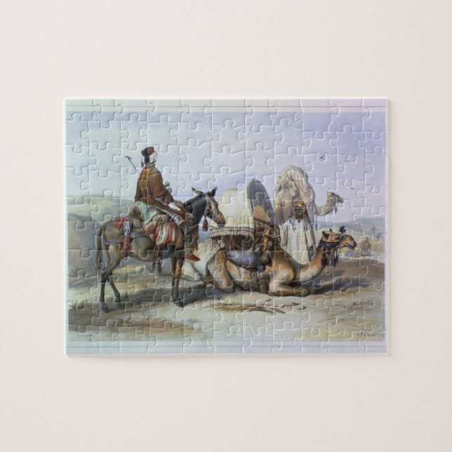 Puzzle Kafila con un camello que lleva un Hodesh, (Horizontal)