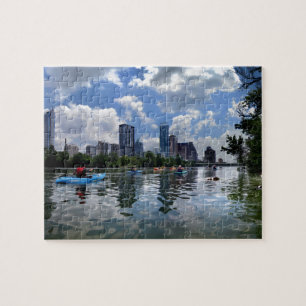 Puzzle Kajaks del lago ladybird y parque del perro -