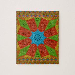 Puzzle Kaleidoscopio Floración Un Vibrante Color de Estam