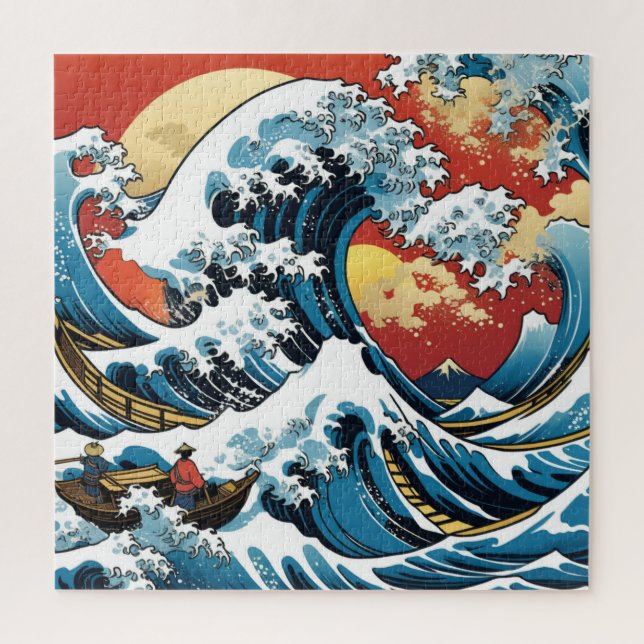 Puzzle Kanagawa Japonés La gran ola (Vertical)