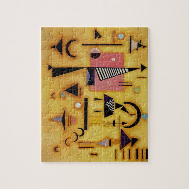 Puzzle Kandinsky Abstract Decisive Pink Geometric Shapes (Vertical)
