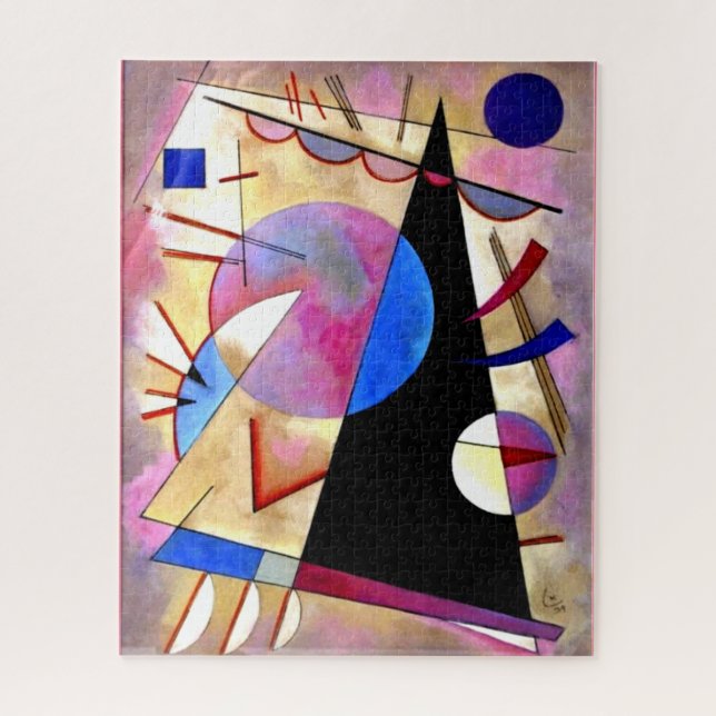 Puzzle Kandinsky - Cubismo abstracto con rosas y azules (Vertical)