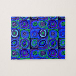 Puzzle Kandinsky Farbstudie Blue Quadrate Square Circle