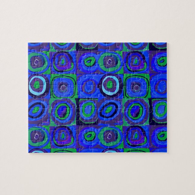 Puzzle Kandinsky Farbstudie Blue Quadrate Square Circle (Horizontal)