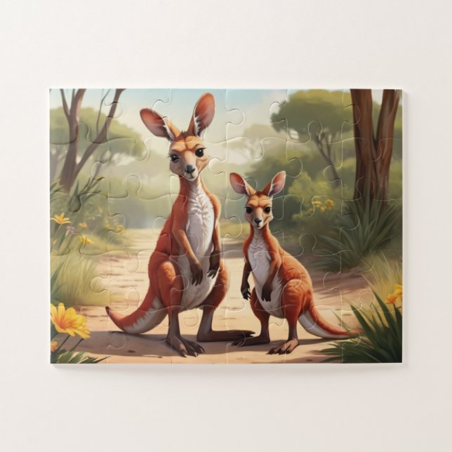 Puzzle Kangaroos rojos australianos (Horizontal)