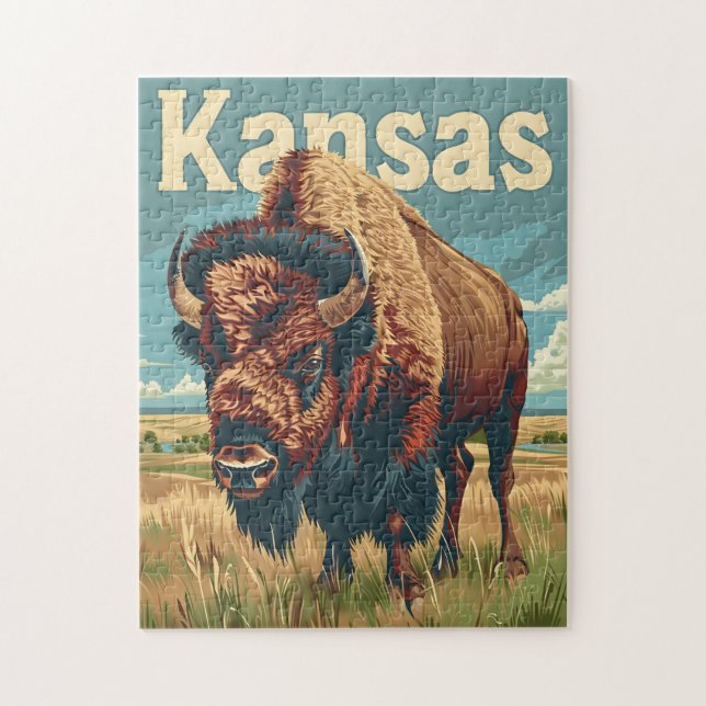 Puzzle Kansas American Bison (Vertical)