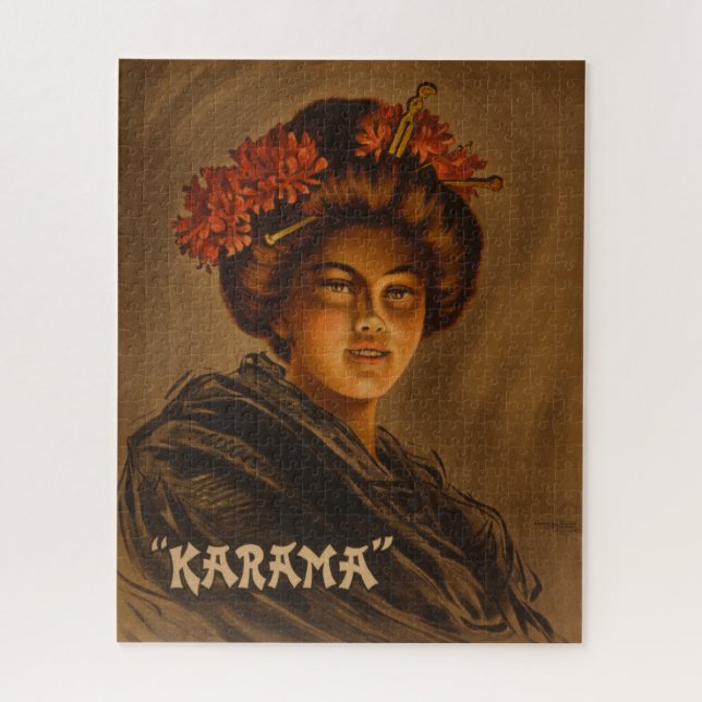 Puzzle Karama Japonesa Geisha Oiran Chica Cortesía (Vertical)