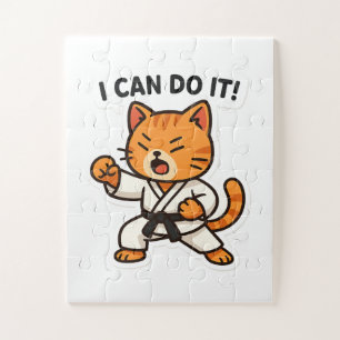 Puzzle Karate Cat Pegatina