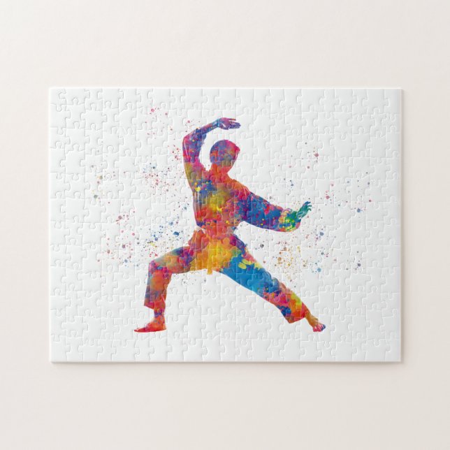 Puzzle Karate in watercolor (Horizontal)