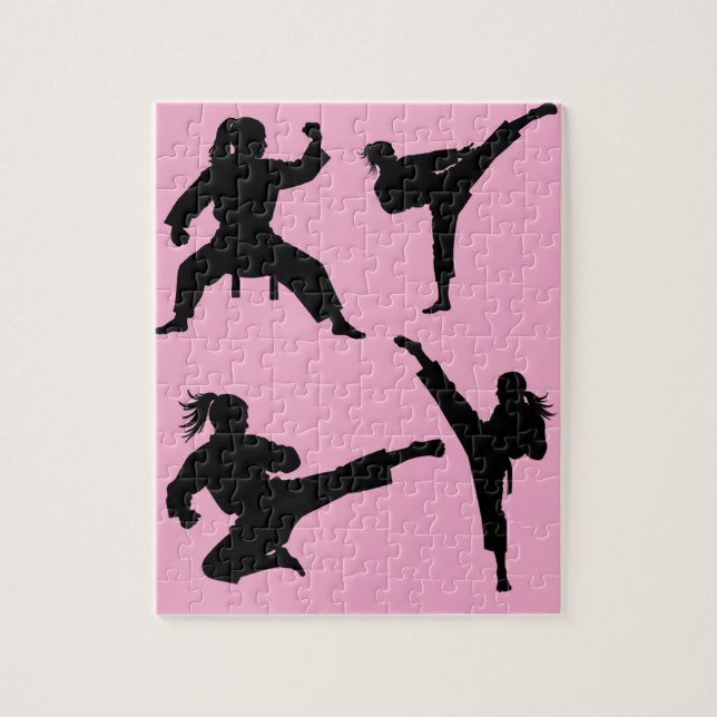 Puzzle Karate moderno de moda / Taekwondo / judo rosa (Vertical)