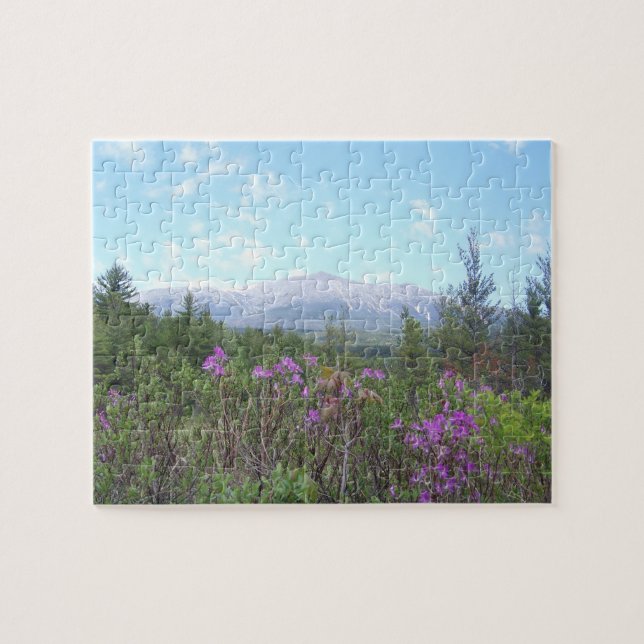 Puzzle Katahdin y flores púrpuras (Horizontal)