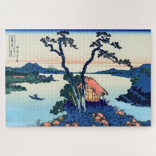 Puzzle Katsushika Hokusai - Lago Suwa en la provincia de  (Horizontal)