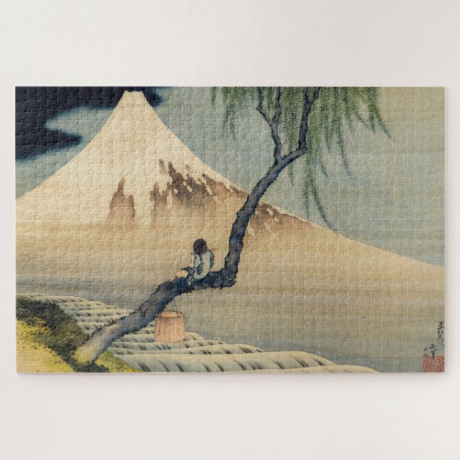 Puzzle Katsushika Hokusai - Muchacho viendo el Monte Fuji (Horizontal)