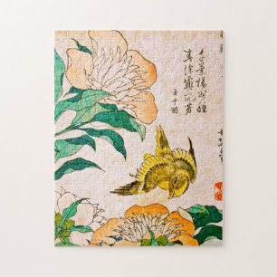 Puzzle Katsushika Hokusai - Peony Y Canary
