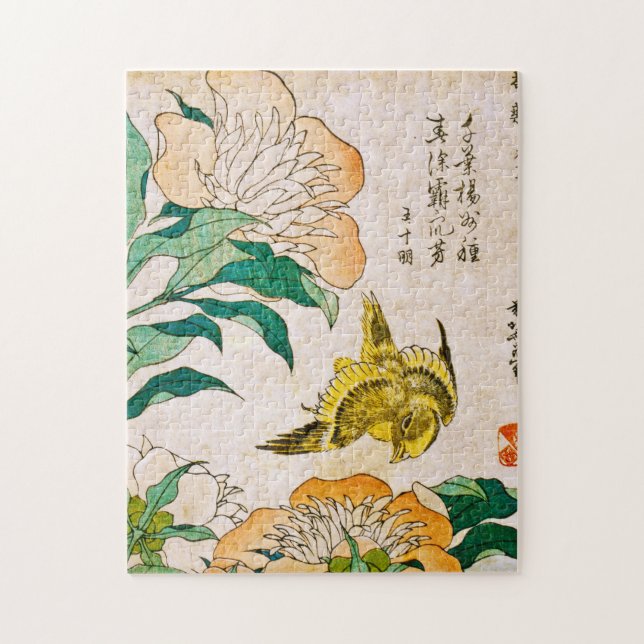 Puzzle Katsushika Hokusai - Peony Y Canary (Vertical)