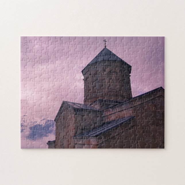 Puzzle Kazbegi Georgia Gergeti Church Mountain Landscape (Horizontal)