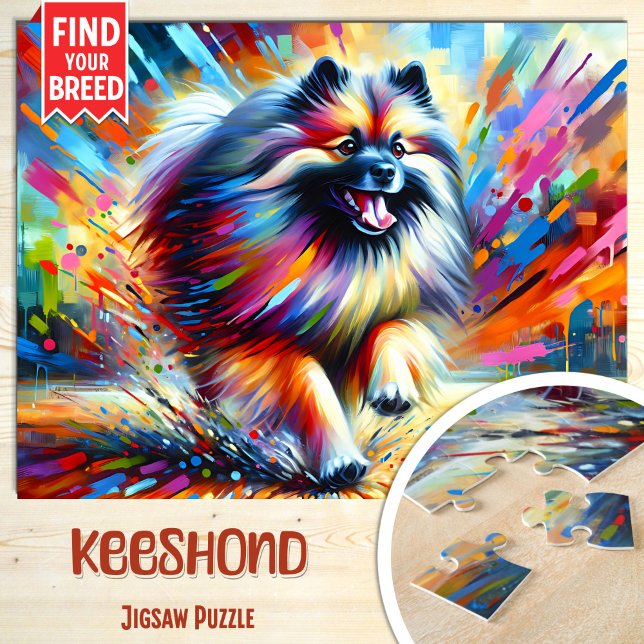 Puzzle Keeshond Dog Retrato Arte Acrílico Impresión Lover (Subido por el creador)