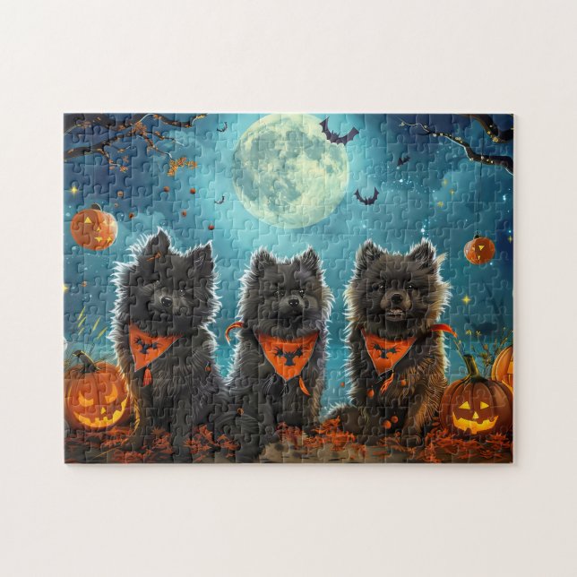 Puzzle Keeshond Halloween Spooky (Horizontal)