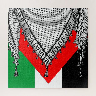 Puzzle Keffiyeh palestino Scarf tejido tradicional