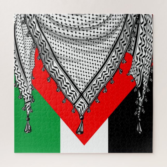Puzzle Keffiyeh palestino Scarf tejido tradicional (Vertical)