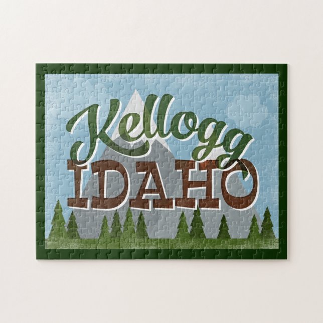 Puzzle Kellogg Idaho Fun Retro Snowy Mountains (Horizontal)