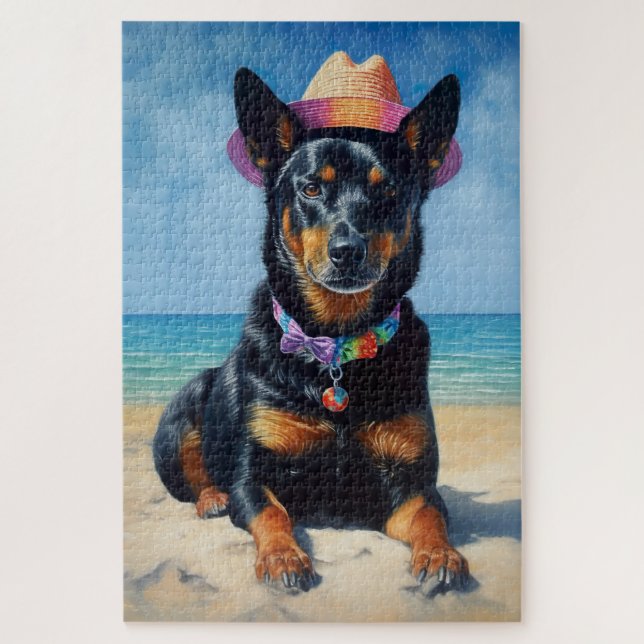 Puzzle Kelpie australiano en la playa, regalo de verano p (Vertical)