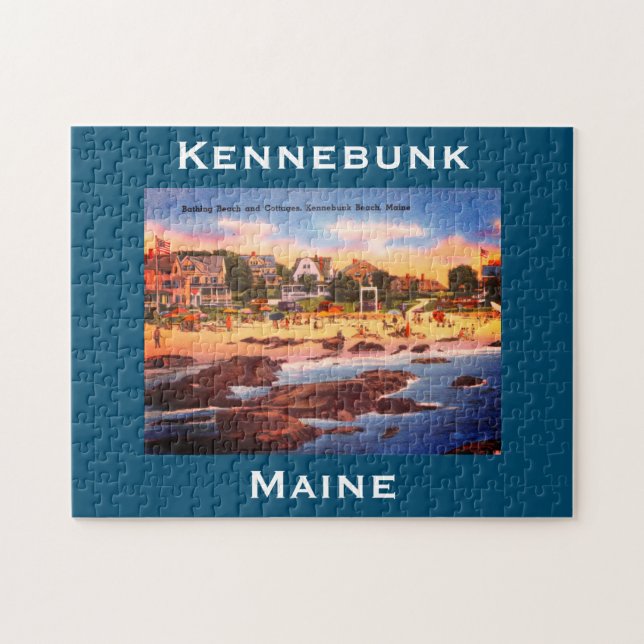 Puzzle Kennebunk Beach, Maine Vintage Cottages Photo (Horizontal)