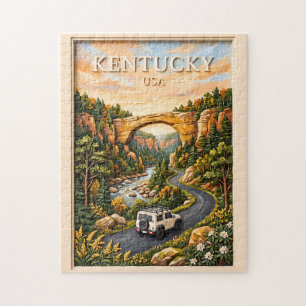 Puzzle Kentucky USA Viaje por carretera en 3D Texturizado