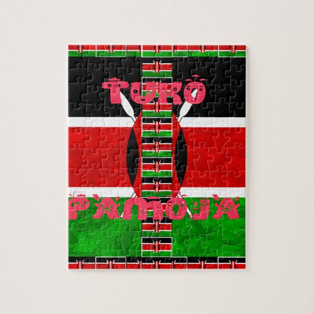 Puzzle Kenya Flag Tuko Pamoja (Vertical)