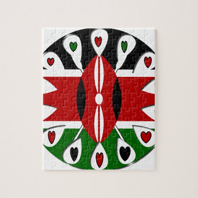 Puzzle Kenya: Motif de arte de la bandera (Vertical)