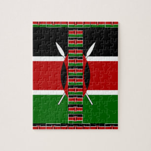 Puzzle Kenya Seamless Flags Borde tramas de arte