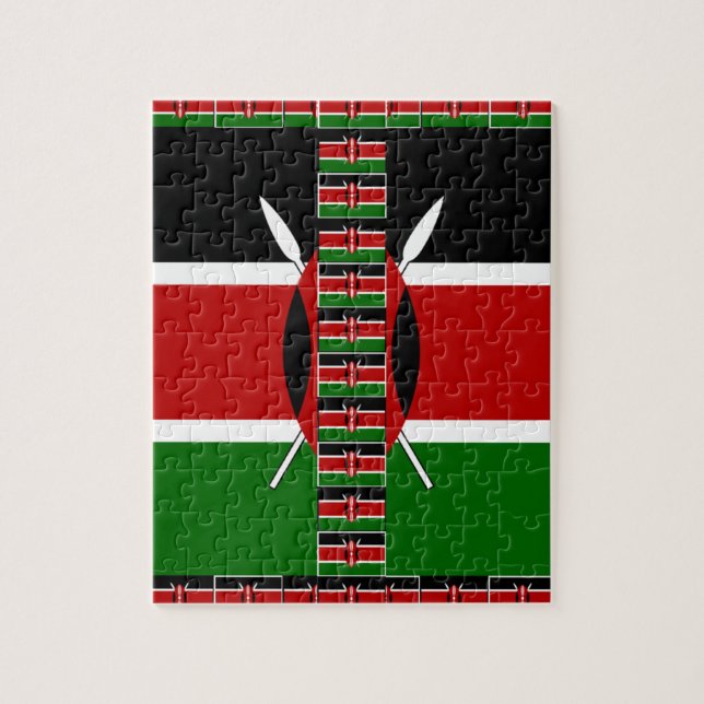 Puzzle Kenya Seamless Flags Borde tramas de arte (Vertical)