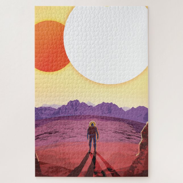 Puzzle Kepler-16b: Puesta de sol solar binaria Arte espac (Vertical)