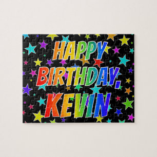 Puzzle "KEVIN" Nombre, Divertido "FELIZ CUMPLEAÑOS"