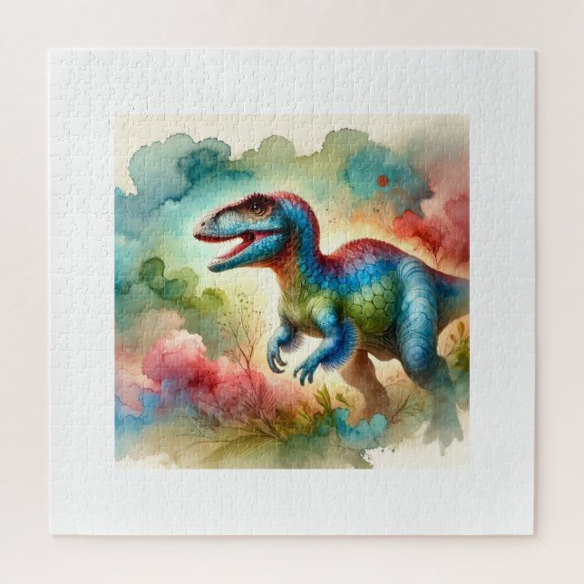 Puzzle Khaan Dinosaur 010824AREF146 - Watercolor (Vertical)