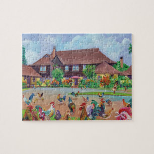Puzzle Kilohana Kauai con gallos y pollos