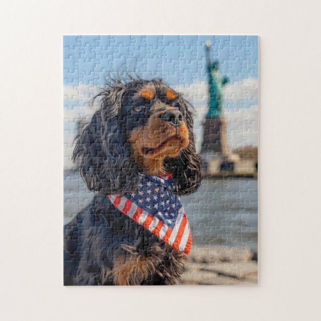 Puzzle King Charles Cocker Spaniel en Nueva York (Vertical)
