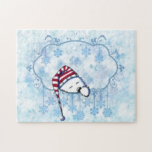 Puzzle KiniArt Sleepy Westie Winterland (Horizontal)
