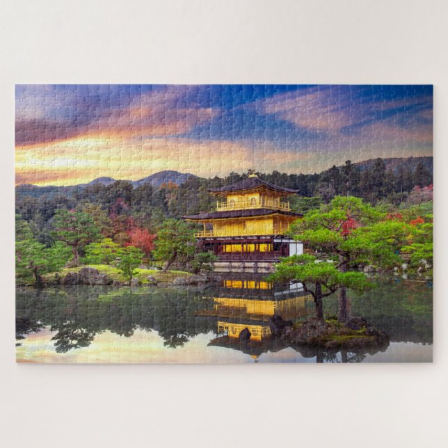Puzzle Kinkaku-ji Templo Zen Kioto Sunset Travel (Horizontal)
