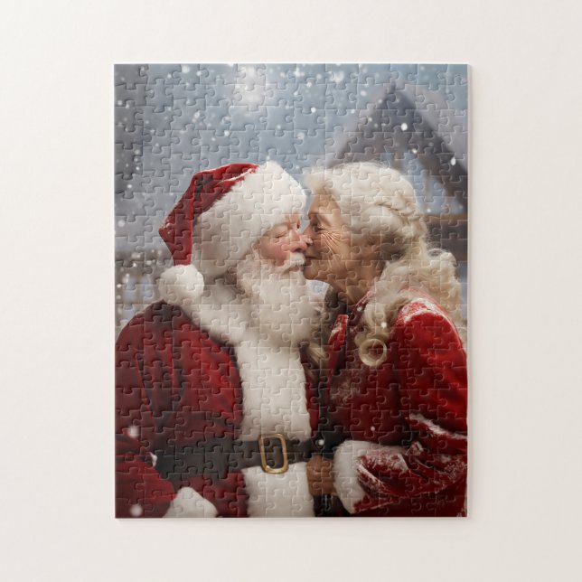 Puzzle Kissing Mr. y la Sra. Santa Claus (Vertical)