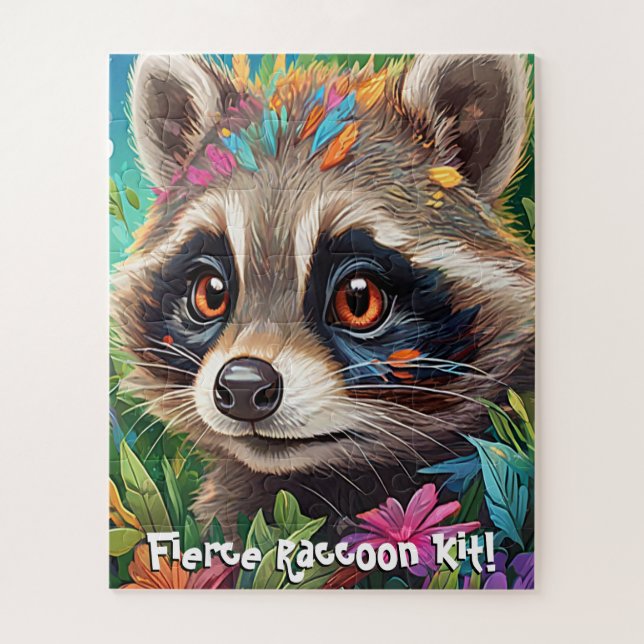 Puzzle ¡Kit de mapache bonito y fuerte! (Vertical)