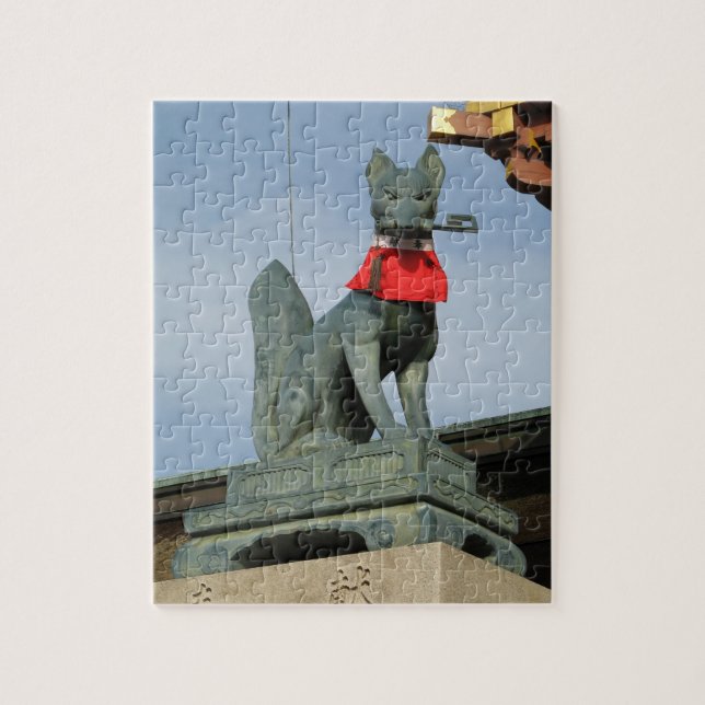 Puzzle Kitsune キ ツ ネ (Fox) con clave en la boca (Vertical)