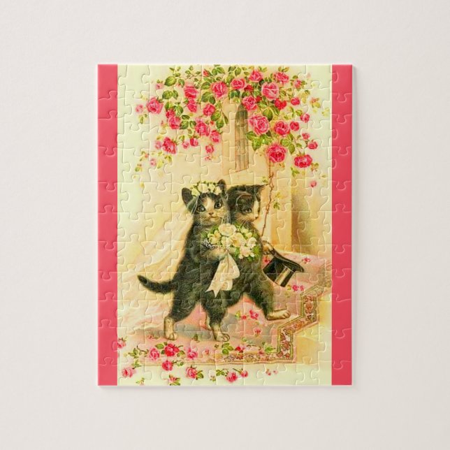 Puzzle kitten newlyweds (Vertical)