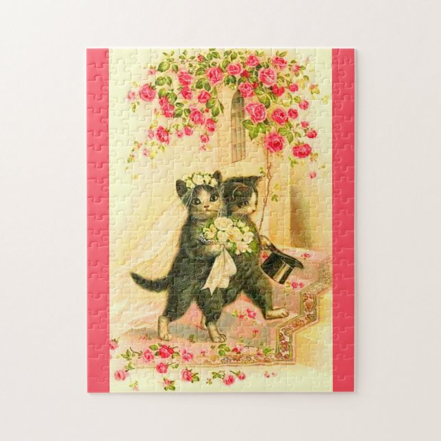 Puzzle kitten newlyweds (Vertical)