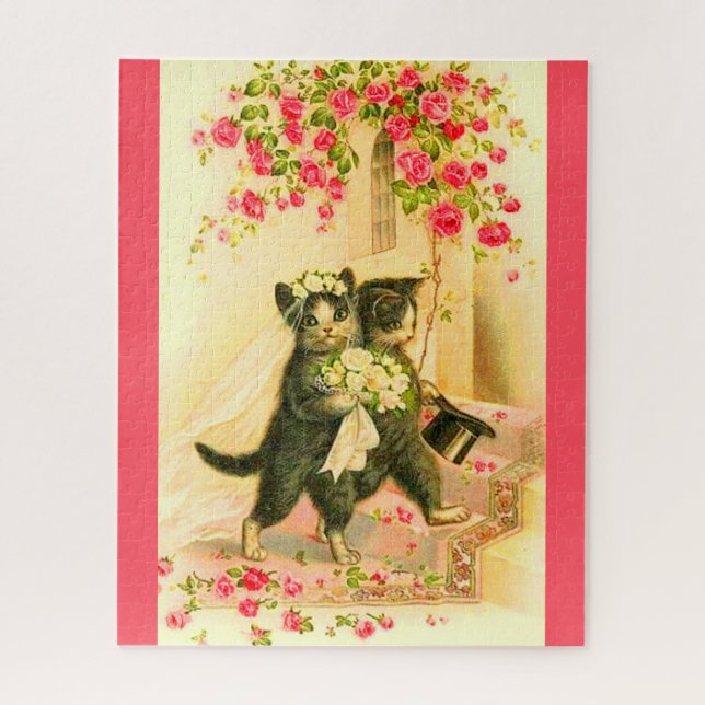Puzzle kitten newlyweds (Vertical)