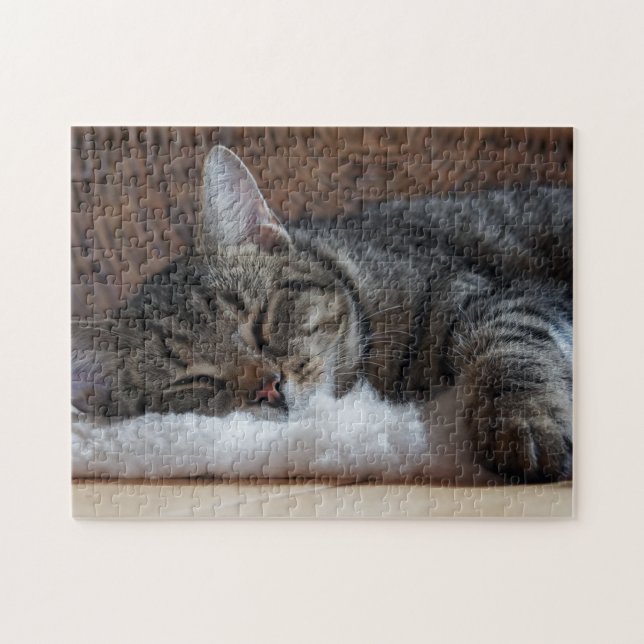 Puzzle Kitty Cute Little Striped (Horizontal)